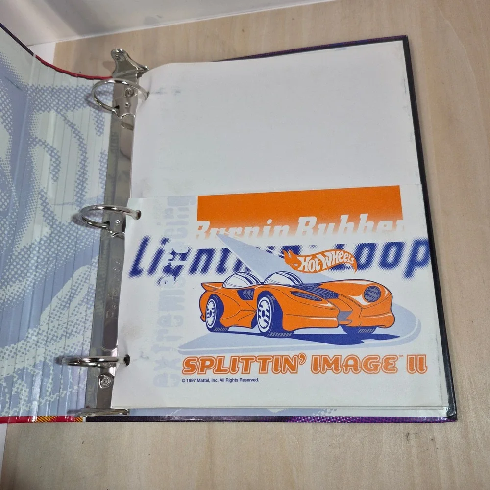 Vintage‎ 1997 Hot Wheels Mead Organizer Binder 3-Ring Burnin Rubber 29200 Purple